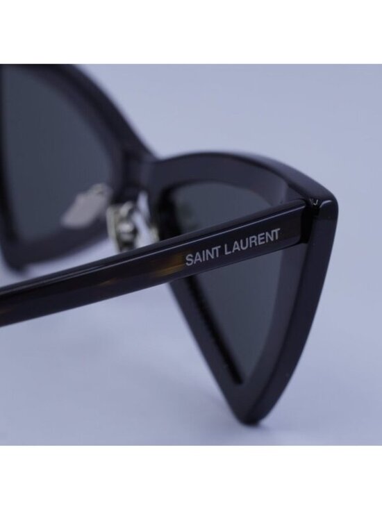 Saint Laurent SL207 JERRY 006 Sunglasses Dark Havana Cat Eye Frame, Grey Lenses main image 5